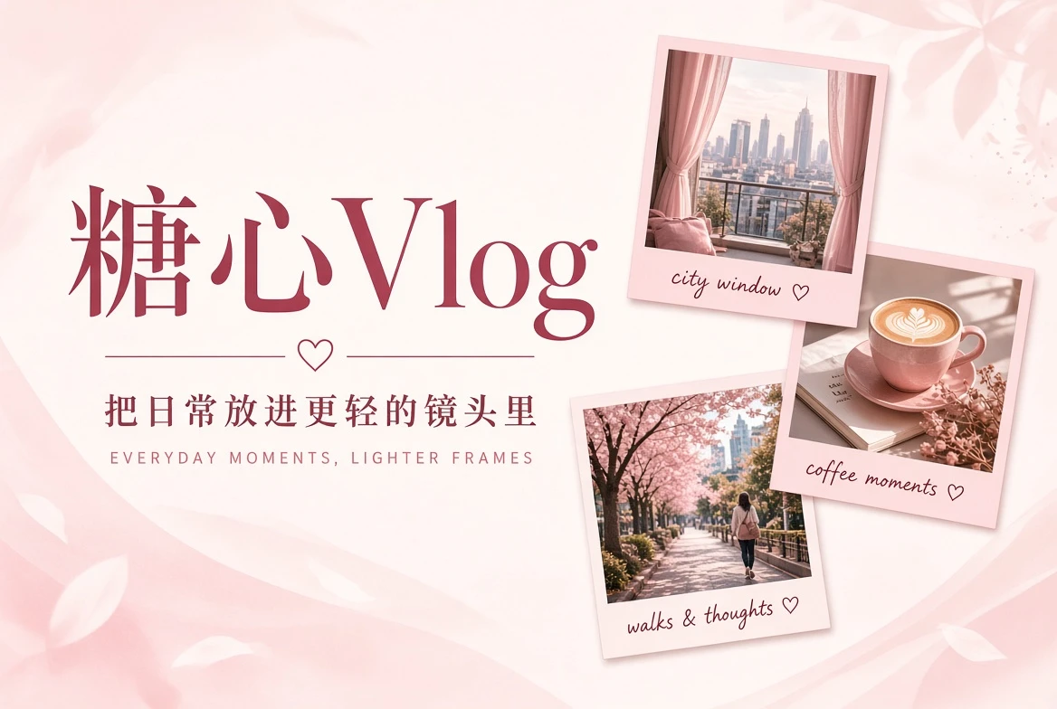 糖心Vlog日常影像宽幅封面